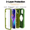 thumbnail image 2 of Rugged Case for iPhone 15 Ring Holder Kickstand Cover with Screen Protective Film, Heavy Duty Triple-Layers Military Grade Hybrid Shockproof Drop Resistant Case, Green+Gold, 2 of 6