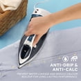 thumbnail image 6 of Sunbeam 1700W Steam Iron, Retractable Cord, Shot of Steam, Steel Soleplate, Blue-White, 6 of 12