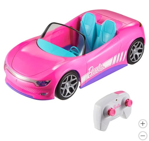 Hot Wheels Barbie RC Convertible Car with 2 Barbie Dolls