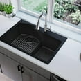 thumbnail image 4 of Elkay Quartz Classic 33" x 22" x 10", Offset 60/40 Double Bowl Drop-in Sink with Aqua Divide, Black, 4 of 4
