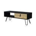 thumbnail image 4 of DUOSONG Black And Macadamia Hairpin Legs Coffee Table Black+Natural Wood Furniture Primary Living Space Tables, 4 of 7