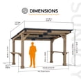 thumbnail image 5 of Sunjoy 10’ x 12’ Gazebo Outdoor/Patio with Wooden Frame, Steel Roof, Power Port and Bar Shelves, 5 of 11