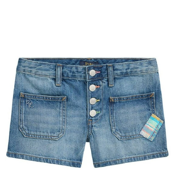 Polo Ralph Lauren Girls Patch Cotton Denim Shorts, Size 8Y