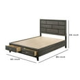 thumbnail image 5 of Grooved Pattern Wooden Queen Size Bed with 2 Drawers, Gray- Saltoro Sherpi, 5 of 5