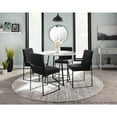 thumbnail image 4 of LumiSource Black Steel, Black Velvet High Back Fuji Dining Chair - Set of 2, 4 of 11