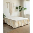 thumbnail image 2 of Collage Theme Bed Skirt Retro Beige Oil Painting Texture Bed Skirts King Size 16 Inch Drop, Wrap Around Dust Ruffle&nbsp;Bedskirt with Adjustable Elastic Belt for Queen Size Beds, 2 of 7