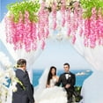 thumbnail image 4 of Scheam 3.6 Feet Fake Wisteria Hanging Flowers,Pink Artificial Wisteria Garland,Simulation Flower Strings,Plastic Silk Greenery Decoration,for Home Party Wedding Birthday Decor 20 Pcs, 4 of 8