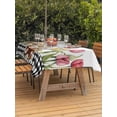 thumbnail image 4 of 54x80 Inch Outdoor Tablecloth with Umbrella Hole Zipper Rectangle Tulip Easter Rectangular Tablecloths Outside Waterproof Bunny Spring Floral Pastoral Plaid Patio Table Cloth Cover for Picnic Party, 4 of 8
