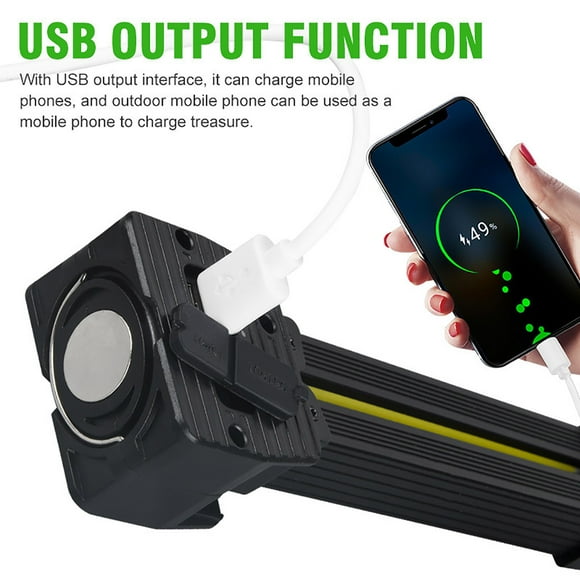 SDNall Multifunctional Cob Work Light with 7 Brightness Modes, 180° Swivel, Power Bank, Magnetic Base & Hanging Hook for Outdoor Use
