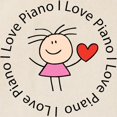 thumbnail image 3 of CafePress - Cute I Love Piano Tote Bag - Unisex Canvas Tote Bag, Beige, 1-Piece, 3 of 8