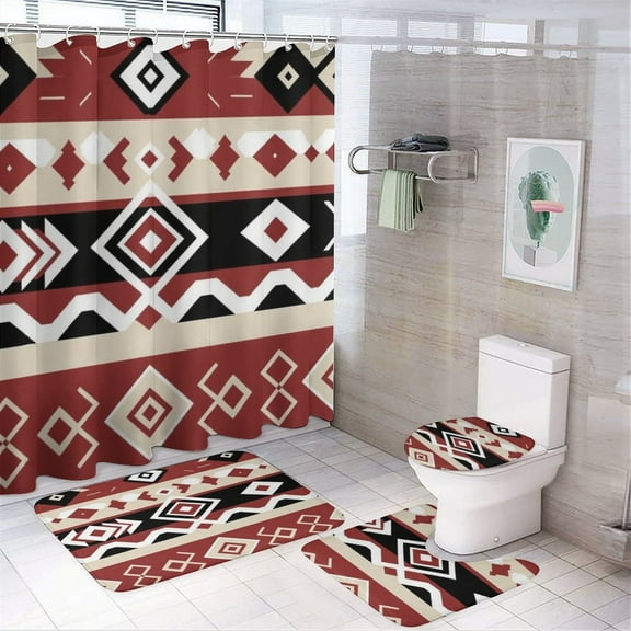 Bohemia Shower Curtain Waterproof Bathroom Curtain Set with Hooks Home Decor Bathroom Curtains