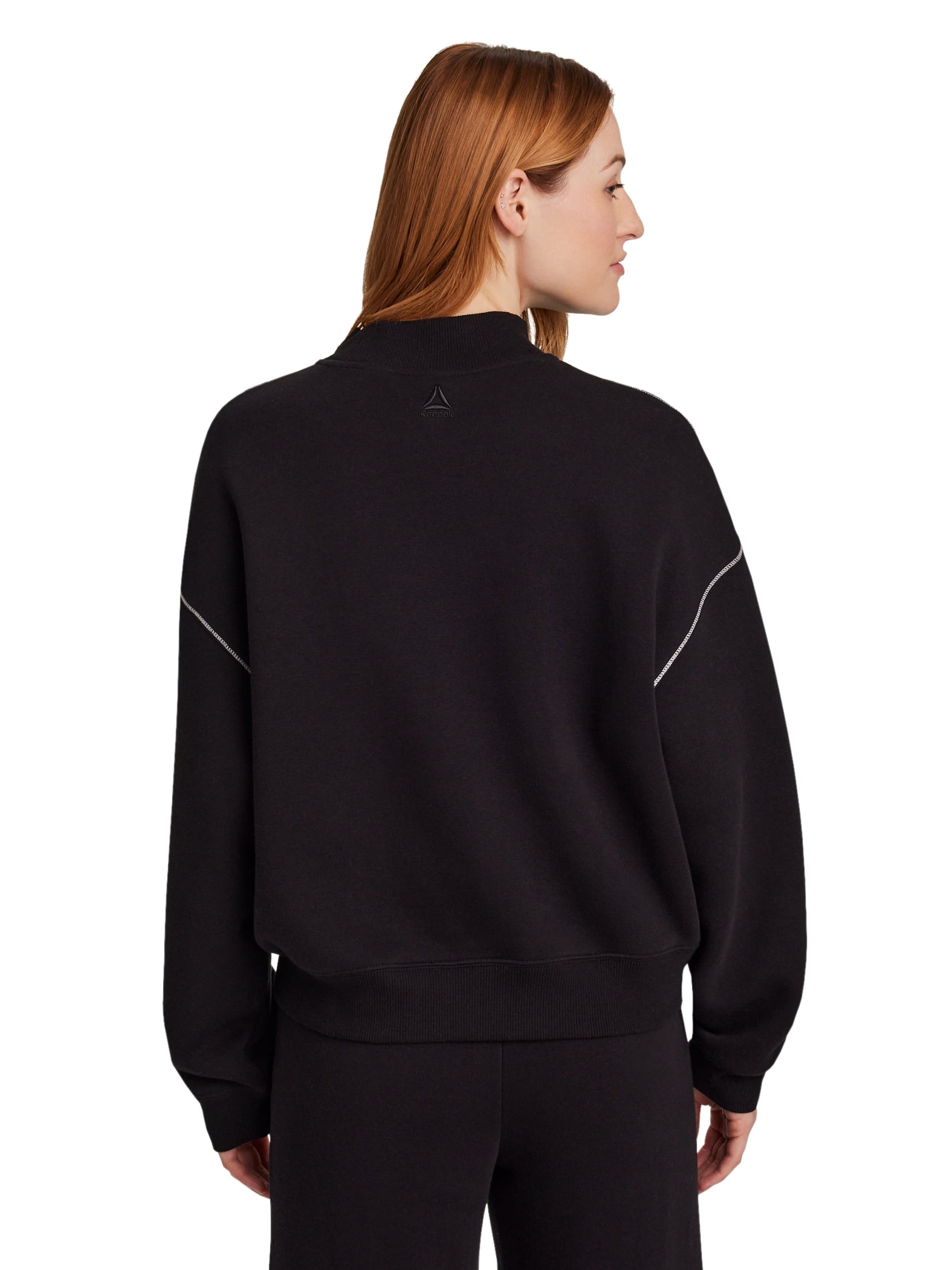 Reebok Women's Game Day Fleece Contrast Stitch Mock Neck Top, Sizes XS-XXXL