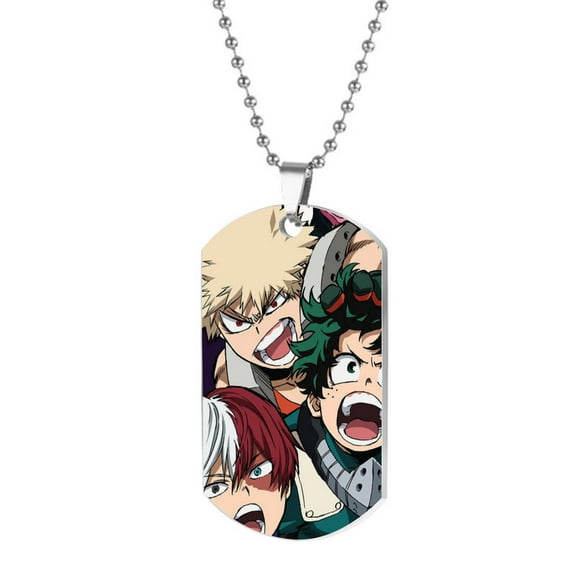 My hero academia Dog Tag Pendant Stainless Steel Necklace Pet Mom Gift Dog Necklace Cat Lover Mother's Day Gift From Daughter to Grandma Custom Pet Portrait Memorial Gift