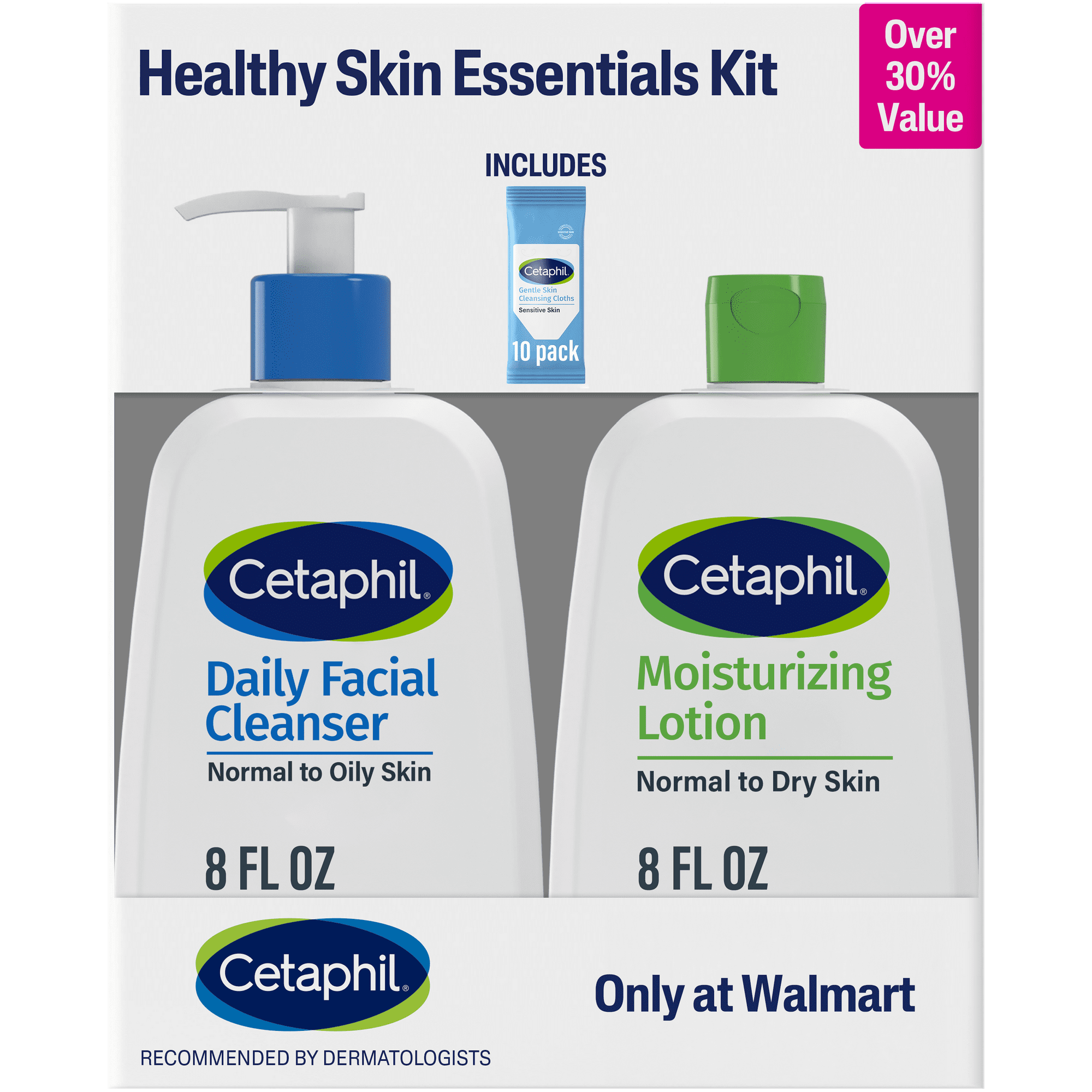 Cetaphil Healthy Skin Essentials Kit, Daily Facial Cleanser & Moisturizing Lotion, 2 Piece Kit