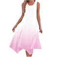 thumbnail image 2 of Styesk Robes pour Femmes Robe Dégradée Sans Manches Col Rond avec Cordon de Serrage Jupe Trapèze Décontractée, 2 of 8