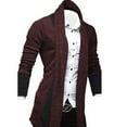 thumbnail image 3 of jsaierl Mens Cardigan Sweater Knit Shawl Collar Color Block Outwear Long Sleeve Cozy Winter Warm Sweater Jacket, 3 of 4