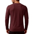 thumbnail image 4 of HAJWOH Men's Casual Front Placket Basic Long Sleeve Henley Polo Shirt Muscle Workout Athletic Tee Tops, 4 of 4