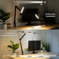 thumbnail image 4 of LED Desk Lamp with Swing Arm, Clamp-On, Dimmable, 5 Brightness Levels, 5 Color Temperatures, Touch Control, Eye-Caring, Adjustable for Home Office & Crafting, 4 of 11