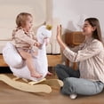 thumbnail image 4 of Etiqueta Rocking Horse con forma de cisne blanco de madera de peluche para 1 a 3 años, 4 of 8
