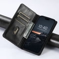thumbnail image 3 of Case for iPhone 16e, Magnetic Matte Premium PU Leather Stand Flip Cover with Card Slots and Wallet, Shockproof and Full Body Protection Compatible with iPhone 16e - Black, 3 of 6