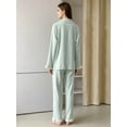 thumbnail image 2 of ZunFeo Women's 100% Cotton Two-Piece Pajama Set - Size XL, Green, Ruffle Trim, Soft Breathable, 2 of 6