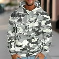 thumbnail image 2 of TFEOQRY Men's Hooded Sweatshirts Loose Camouflage Drawstring Printed Pullover Long Sleeve Hooded Tops Sweatshirt Multicolor, 2 of 5