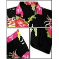 thumbnail image 4 of HAPPY BAY Men's Hawaiian Shirt Tropical Floral Beach Shirts Casual Button Up Short Sleeve Shirts for Men XXL Retro Hibiscus, Pink, 4 of 6