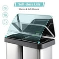 thumbnail image 4 of 8 + 9.5 Gal Trash Can, Dual Garbage Can & Recycle Bin with Compartments, Soft Close Lid and Airtight, for Home, Office, Business, 4 of 8