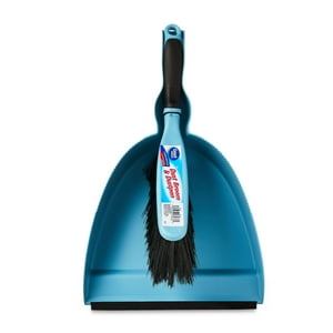 Great Value Plastic Dust Broom and Pan Set, Blue