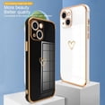 thumbnail image 7 of Compatible with iPhone 13 Case for Women Girls, Cute Heart Design with Luxury Plating Bumper, Soft TPU Shockproof Back Cover with Full Camera Protection for iPhone 13 Phone Case, White, 7 of 7