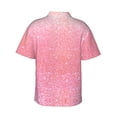 thumbnail image 3 of Daiia Sparkly Pink Glitter Hawaiian Shirt for Men Gentle Cotton Regular Short Sleeve Casual-Medium, 3 of 9