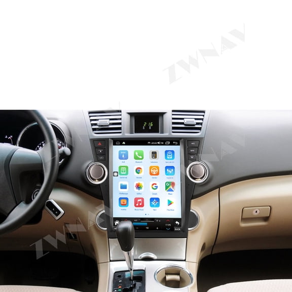 ZWNAV 12.1 inch Car Radio for Toyota Highlander 2009-2013 Android Auto GPS Navigation Multimedia Stereo Receiver Head Unit Offline Maps