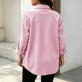 thumbnail image 4 of Maplenight Corduroy Shackets for Women Button Up Long Sleeve Oversized Loose Fit Casual Jacket Tops with Pocket, 4 of 5
