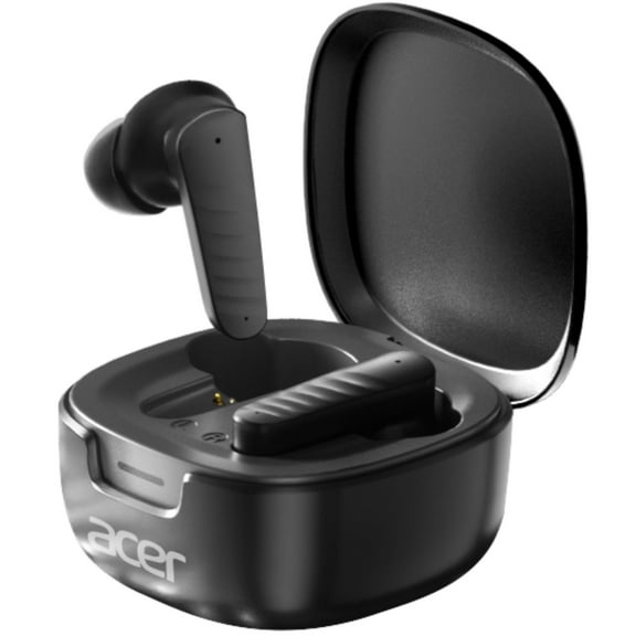 ACER True Wireless Earbuds with Charging Case, 10mm Drivers with Big Bass Bluetooth 5.4 30H Long Playtime Waterproof, Black