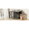 thumbnail image 3 of GO 42.8" Heavy Duty Large Dog Crate Furniture for Large Medium Dog, Farmhouse Wooden Dog Kennel Indoor End Table, Decorative Pet House for Large Dogs, Gray, 3 of 20