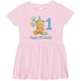 thumbnail image 3 of Inktastic 1st Birthday Bear with Cake and Balloons Girls Baby Dress, 3 of 5