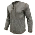 thumbnail image 5 of Under $10 Men's Lace Up Crew Neck Shirts Casual Slim Fit Outdoor Sports Tops Long Sleeve Soft Lightweight Cozy Pullover, 5 of 8