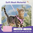 thumbnail image 3 of Pigo Cat Harness and Leash for Walking, Escape Proof Soft Adjustable Vest Harnesses for Cats, Easy Control Breathable Reflective Strips Jacket, Pink, 3 of 8