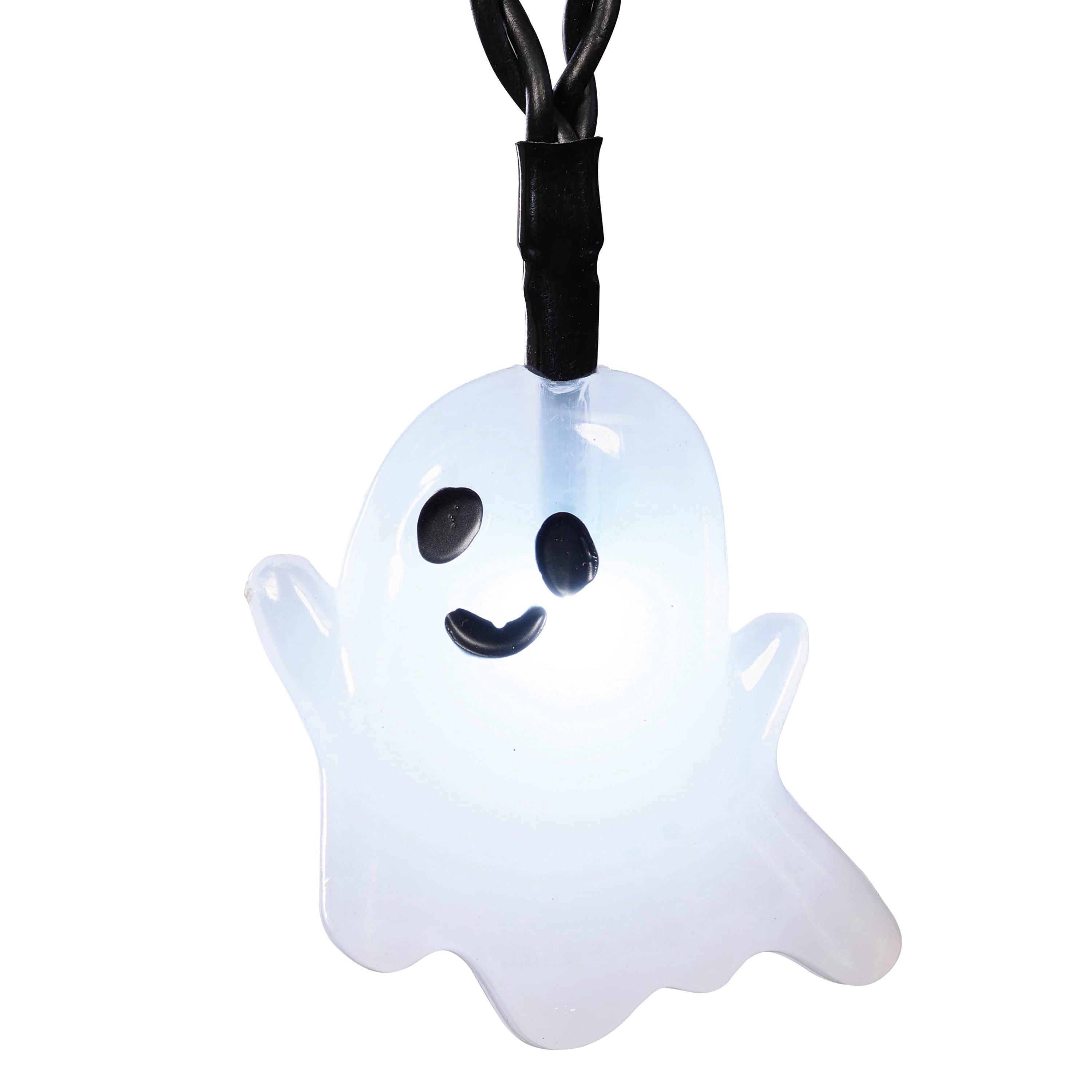 Indoor 10-Count Battery-Operated LED Ghost String Lights, Cool White, 3', Halloween by Way To Celebrate
