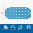 thumbnail image 5 of Rubber Bathtub Mat Shower Mat Non-Slip, 31x14 Inch, Bath Tub Floor Mat with Suction Cups and Drainage Holes, Blue, 5 of 7