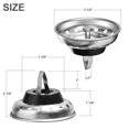 thumbnail image 3 of Paquete De 2 – Filtro Y Tapón Para Fregadero De Cocina, Cesta Combinada Con Clip De Resorte De Repuesto Para Cesta De Drenaje Estándar De 3-1/2 Pulgadas De Acero Inoxidable Y Parte Inferior De Tapón D, 3 of 5