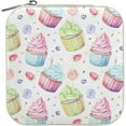 thumbnail image 2 of Coolnut Travel Jewelry Box Delicious Watercolor Cupcakes PU Leather Jewelry case Small Portable Jewelry Organizer Box for Rings Earrings Necklaces Bracelets(White) Women Gifts, 2 of 7
