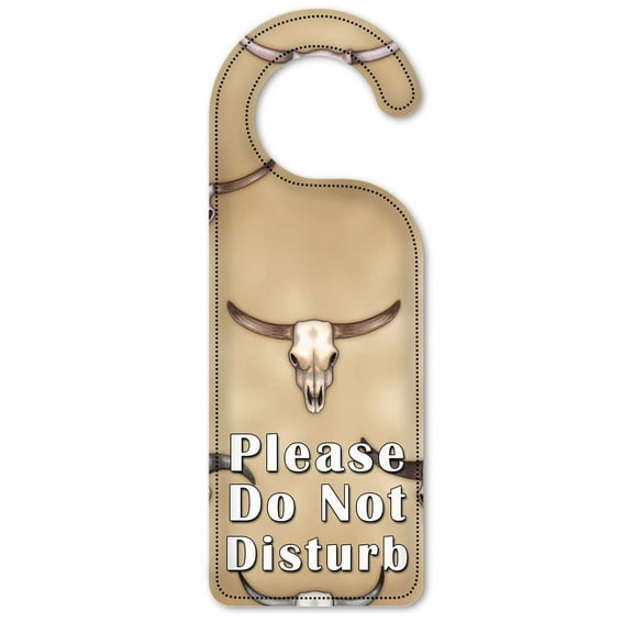 Do Not Disturb Door Knob Hanger Sign - Longhorn’s (tan)