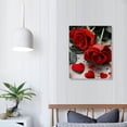 thumbnail image 4 of EastSmooth  Red Rose Canvas Wall Art Flowers Pictures Bathroom Decor, Black White Florals Painting Modern Romantic Framed for Bedroom Living Room Dinning Room Kitchen Spa Wall Decor,3 Panels, 4 of 5