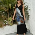thumbnail image 6 of Train Railroad Dress Fashion Boho Beach Long Dresses Female Party Printed Maxi Dress, 6 of 9