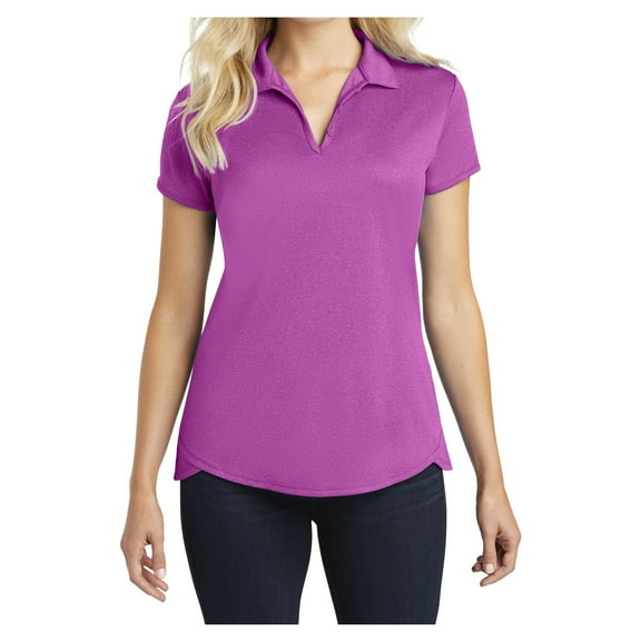 Ladies Trace Heather Golf Polyester Polo Shirt Berry Heather X-Small