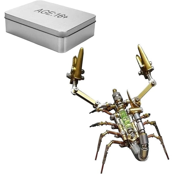 RKXQT 3D Metal Puzzle DIY Model Kit, 300 PCS Mechanical Steampunk Scorpion Animal Model Toys, Jigsaw Puzzle Crafts DIY Assembly Kits for Teens & Adult
