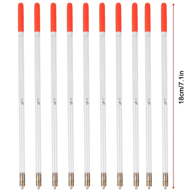 Fishing Float, Fishing Bobber 10 Pcs Plastic Fishing Floats Bobber Stick Tube Multi Purpose Fishing Bobber Stick Fish Feed Baits Accessories Kit2.0 Transparent