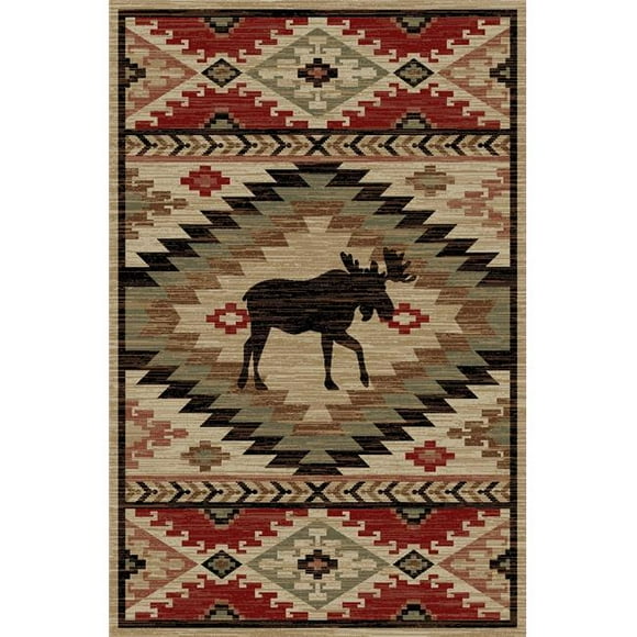 Mayberry Rug LK8052 5X8 5 ft. 3 in. x 7 ft. 7 in. Lodge King High Country Area Rug, Multi Color