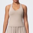 thumbnail image 5 of Laqbezok Women's Sexy V-Neck Halter Yoga Tank Top, Stylish Y-Back Sports Camisole, Athletic Crop Top, Stretchy Performance Workout Vest for Running and Gym Fitness, 5 of 8